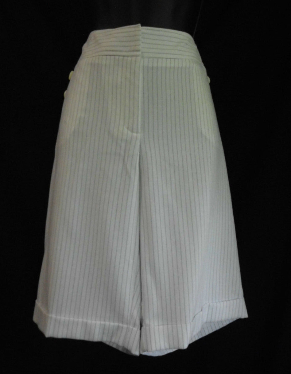 Vintage Apt.9 1990’s Shorts Size 12 NWT White Stripe Blend Cuff Pockets Wide Leg