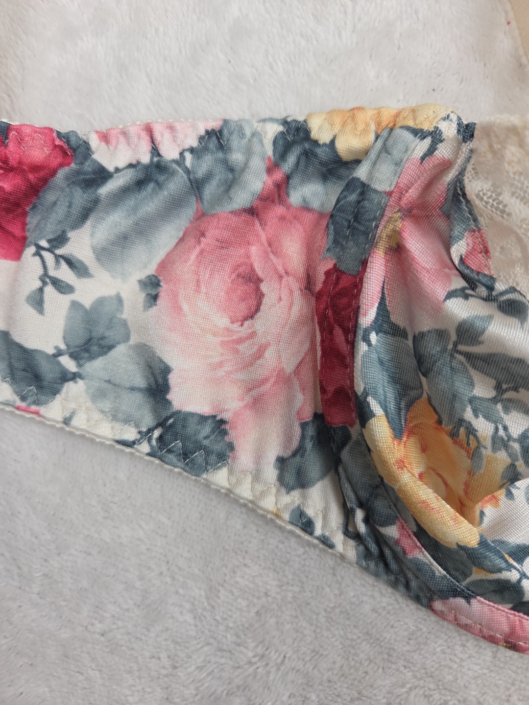 Vtg 1980s 90s Romantic Maidenform Chantilly Rose Floral Bow 7329 SIZE 34D