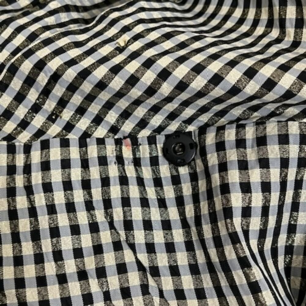 Vintage Opal Hot Property Gingham Metallic Gold Studded Wrap Blouse Small USA