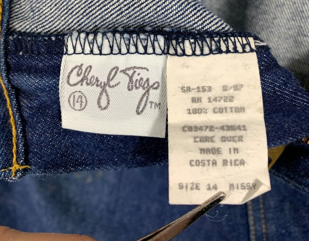 Vintage 80s CHERYL TIEGS Jeans Denim Midi Skirt Missy 14 (28″ Waist)