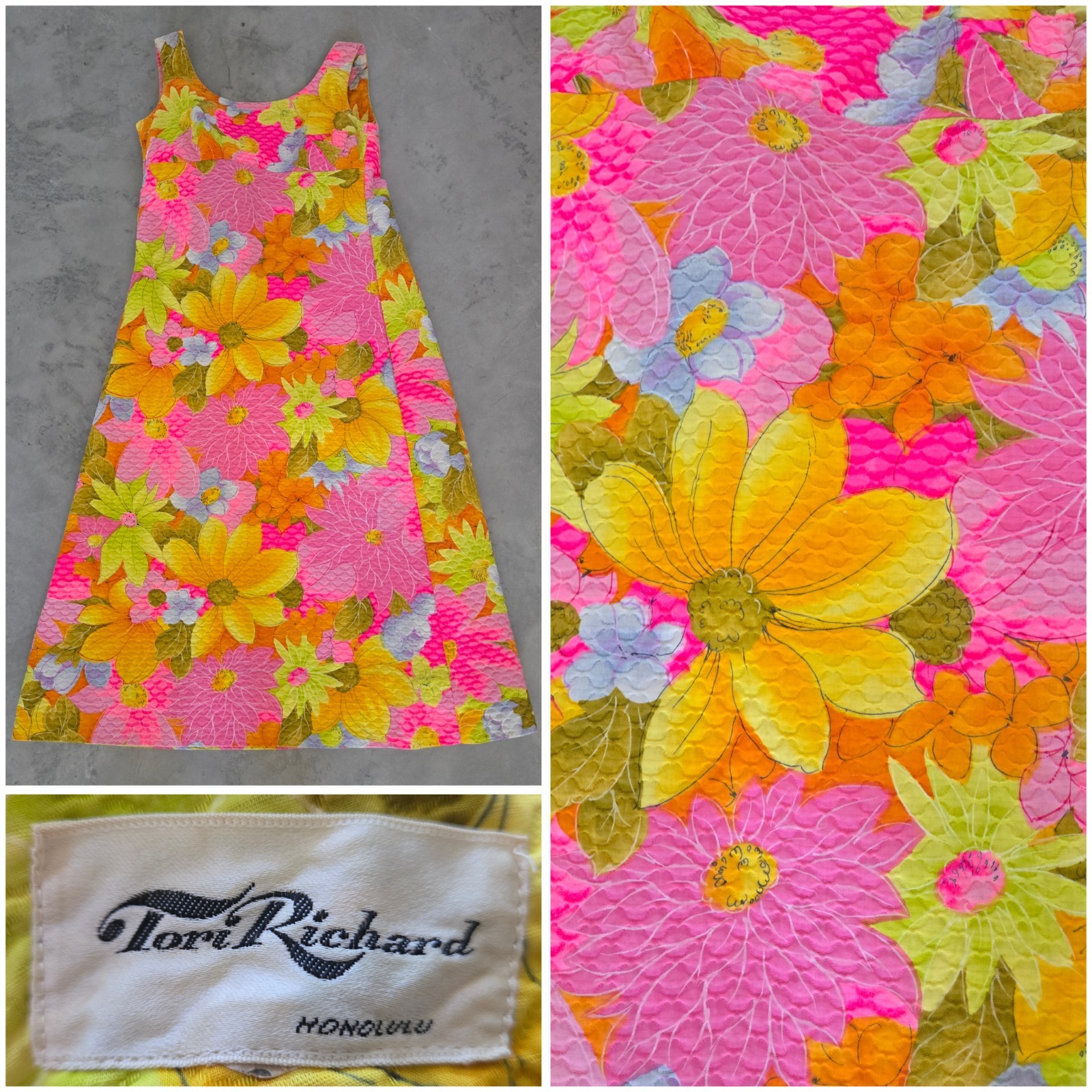 Vintag 60s 70s PSYCHEDELIC Tori Richard Muumuu HAWAIIAN Dress TIKI Volup Plus XL