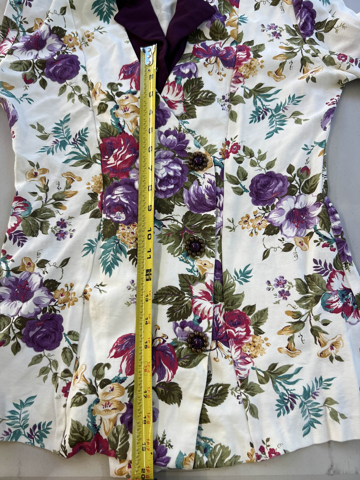 Vintage 80s Willy’s Influence Womens Floral Blouse Shoulder Pads Size 10 USA
