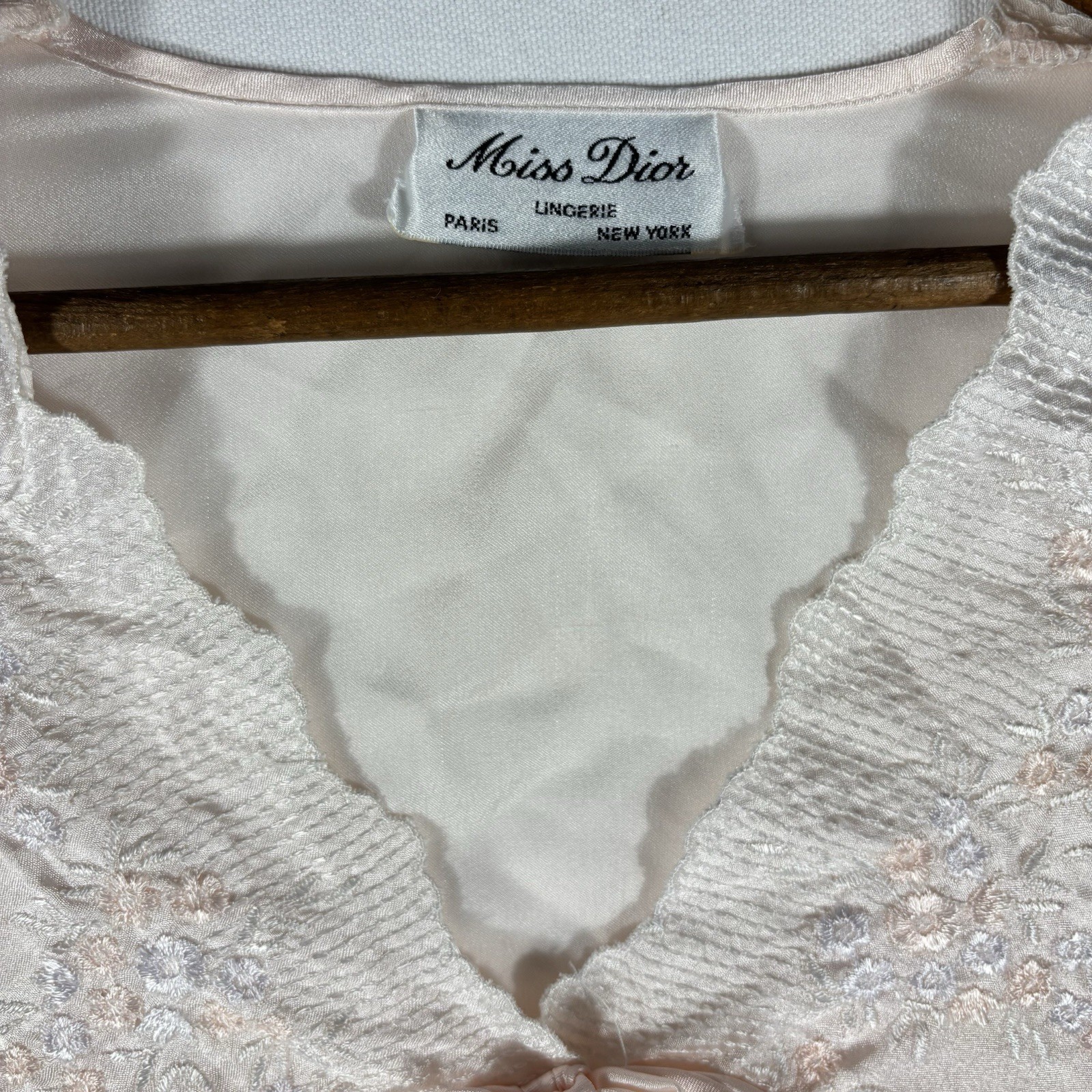 Vintage Miss Dior Lingerie Long Nightgown Women’s M USA ILGWU Balloon Sleeves