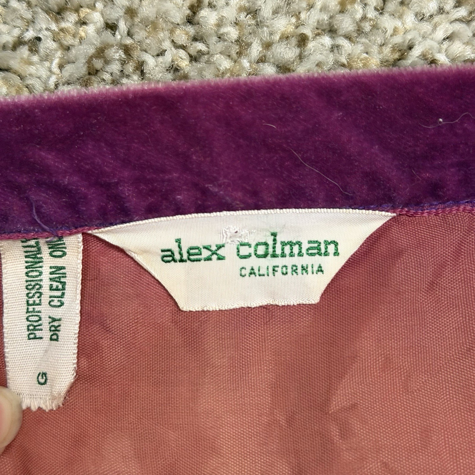 Vintage Alex Colman California Skirt Velvet Waist Pink Mod 60s 70s