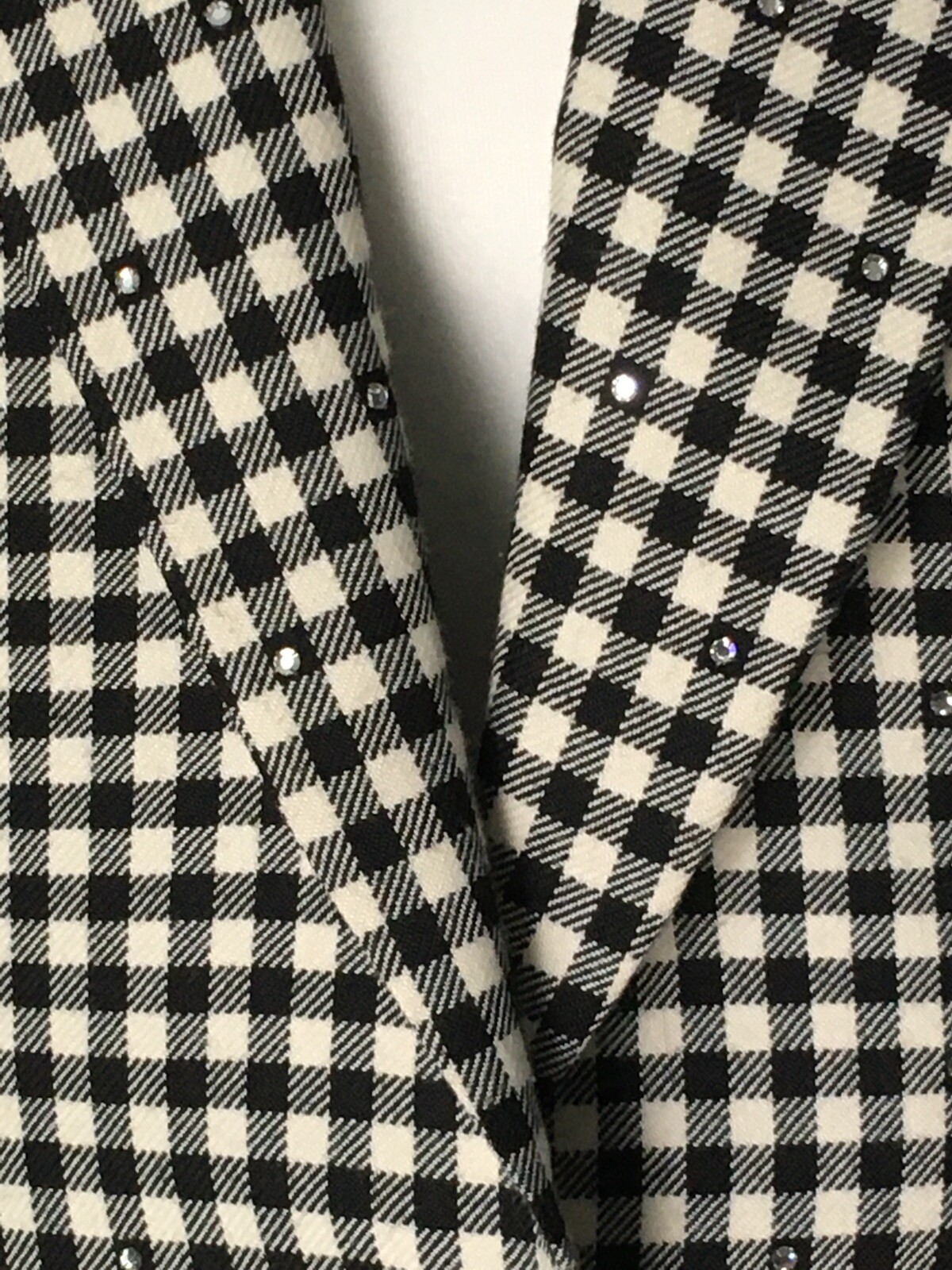 VTG John Meyer Of Norwich Blazer Coat Jacket Sz 12 Houndstooth Wool Embellished