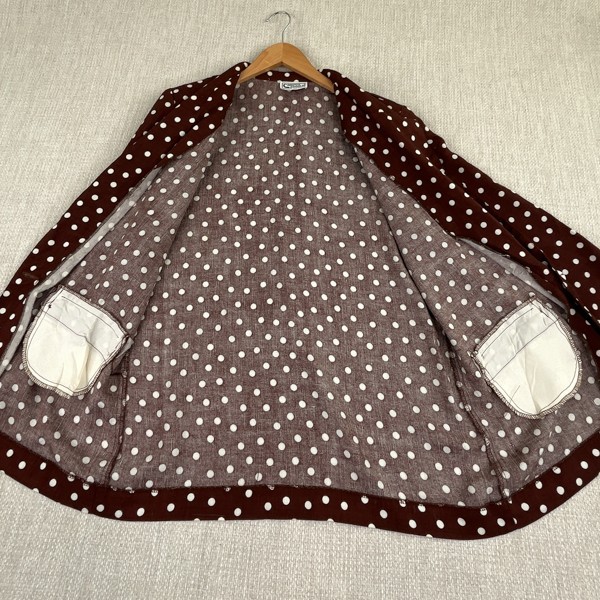 True Vintage Campus Casuals Sports Coat Polka Dot 1970s Groovy Hippy Blazer VTG