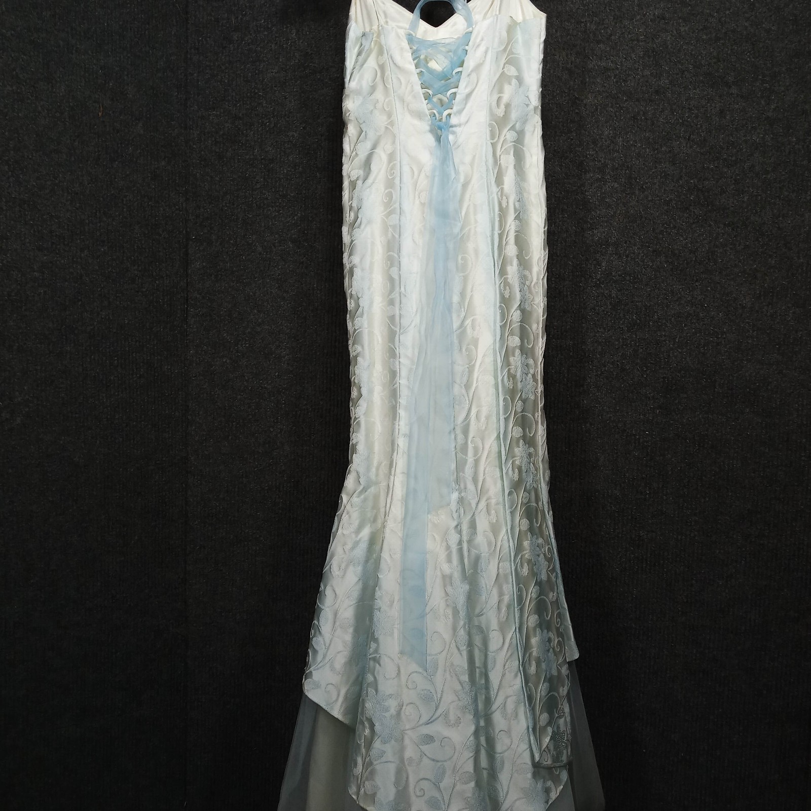 1970’s Pale Blue Mermaid Tulle Trim Dress