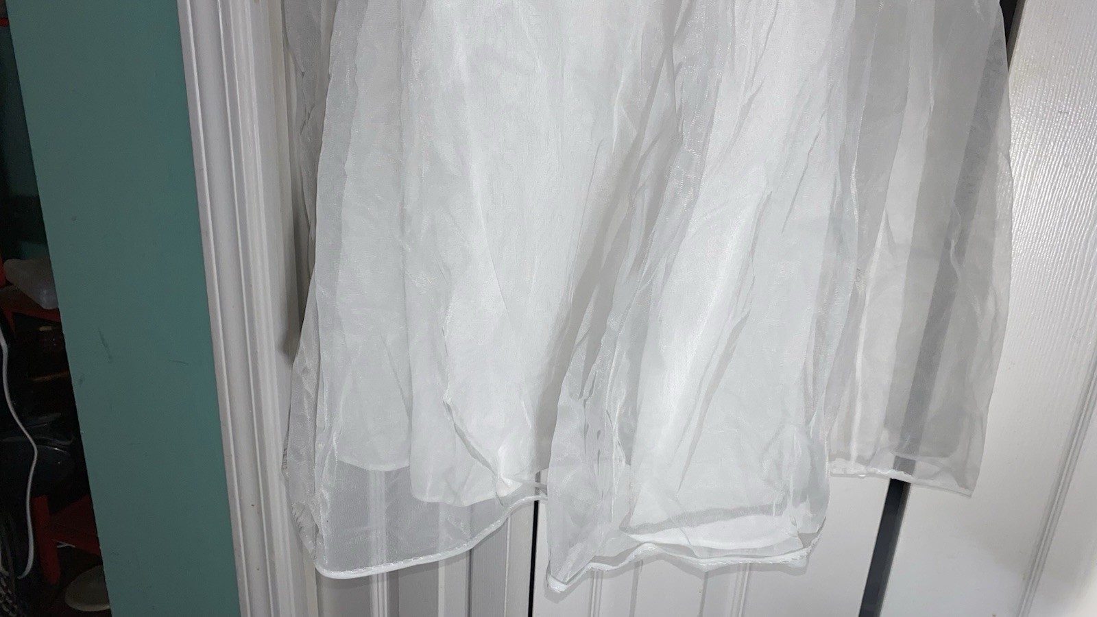 Vintage Nightie Cream And White Lace Sheer M Nightgown Lined Layered USA AA14