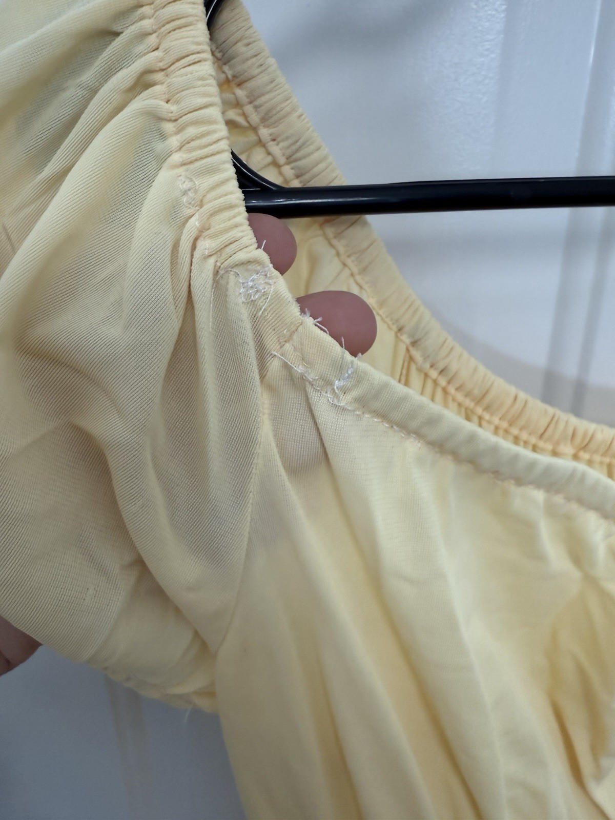 Vintage Gilead Butter Yellow Maxi Nightgown M Puff Sleeve Milkmaid