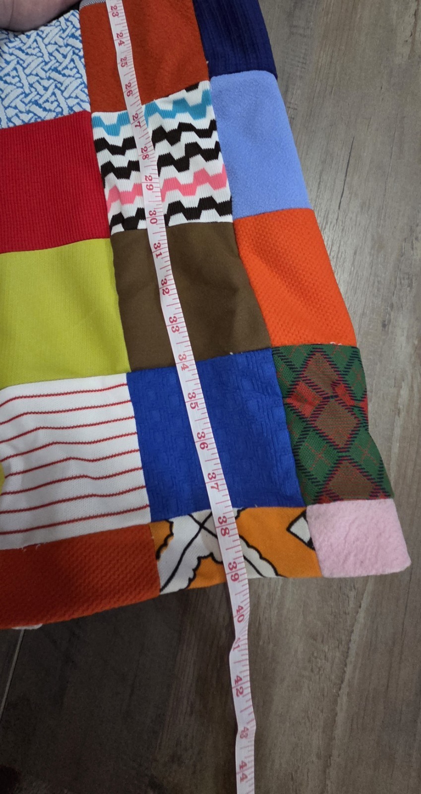Handmade Vintage 70s Multi Color Quilt Skirt (27″ Waist x39″ Long) Boho Designer