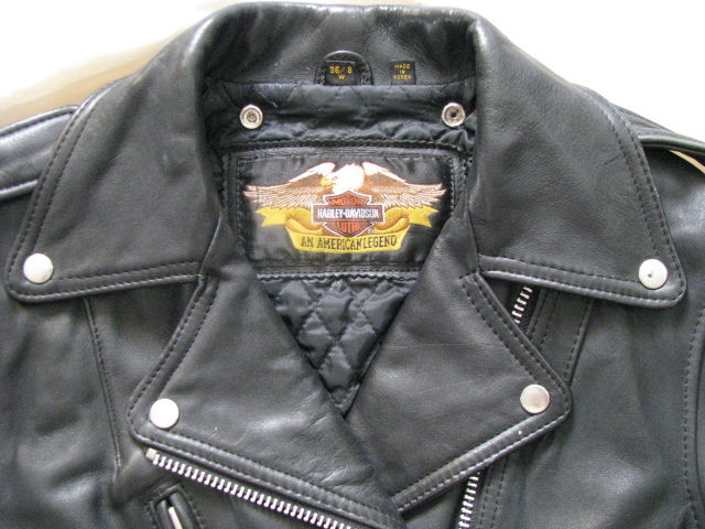 Harley Davidson Motorcycle Leather Jacket H-D Vtg 90s Cycle Champ Queen S 36 W
