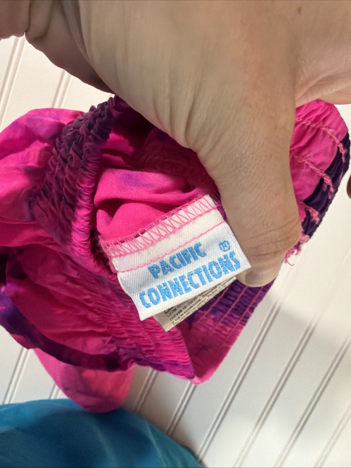 Vtg Running Pacific Connections Bright Tie Dye Nylon Electric Shorts Small Pink