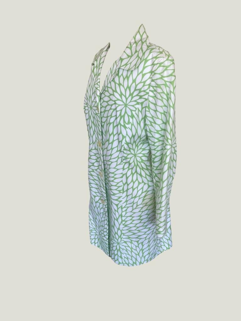 70’s Yves Cossette Depeche Mode Mod Podge Green French Design Coat Lime White 14