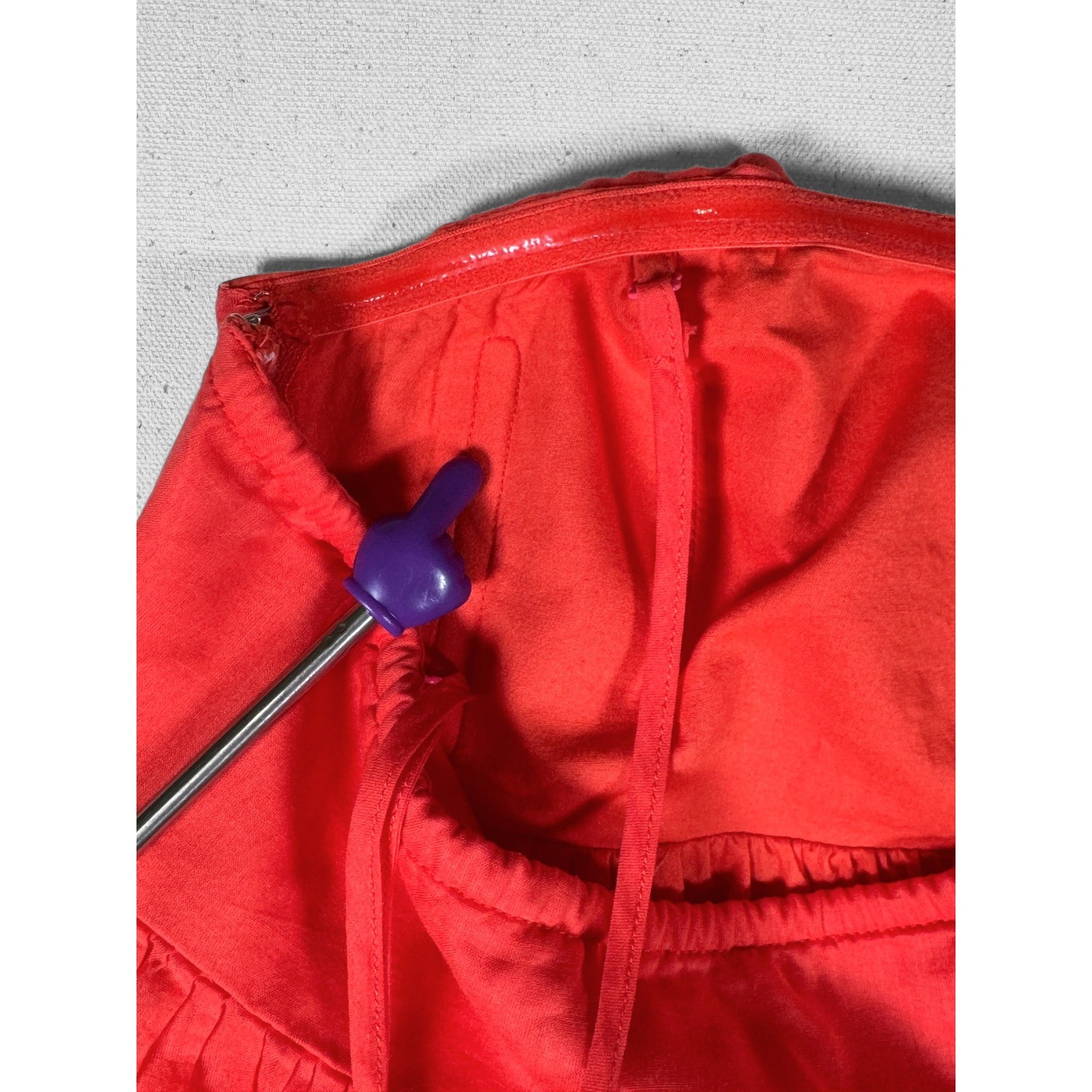 Y2K GAP Coral Red Strapless Midi Dress Empire Waist Cotton Lined Womens 0