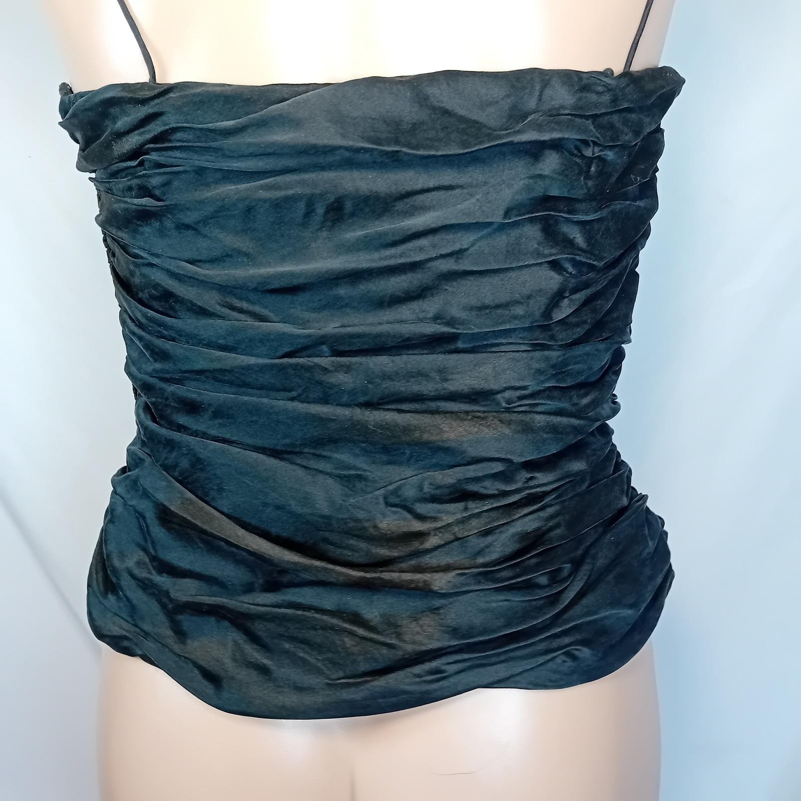 90s Vintage Y2K Lipton’s Ruched Silk Cami Top Cocktail Goth Club Festival 8 READ