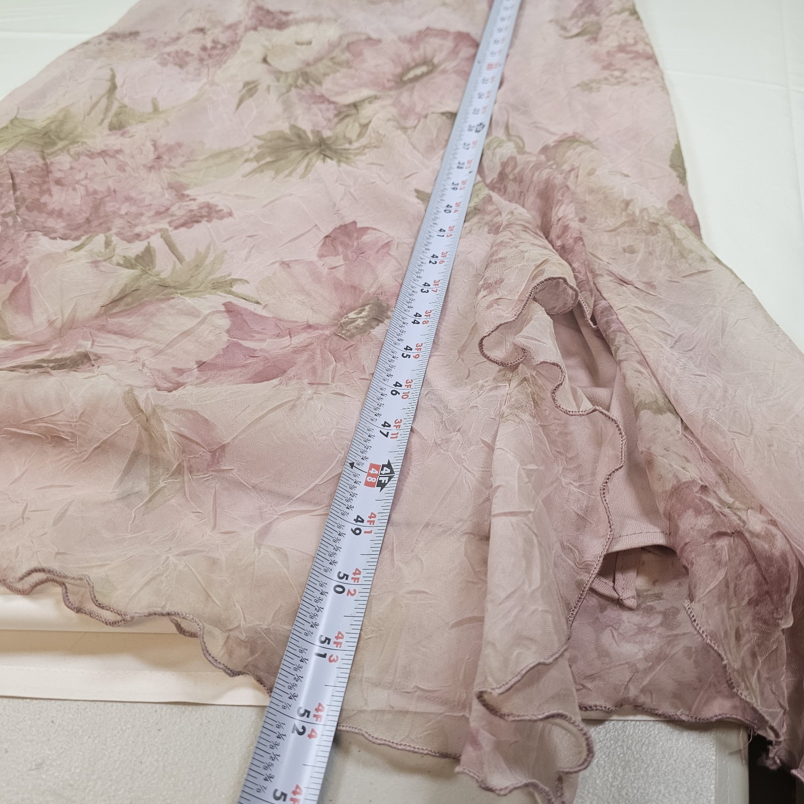 VTG 90s Y2K Fairy Floral Dress R&M Richards Pale Pink Chiffon Appx Sz L Coquette