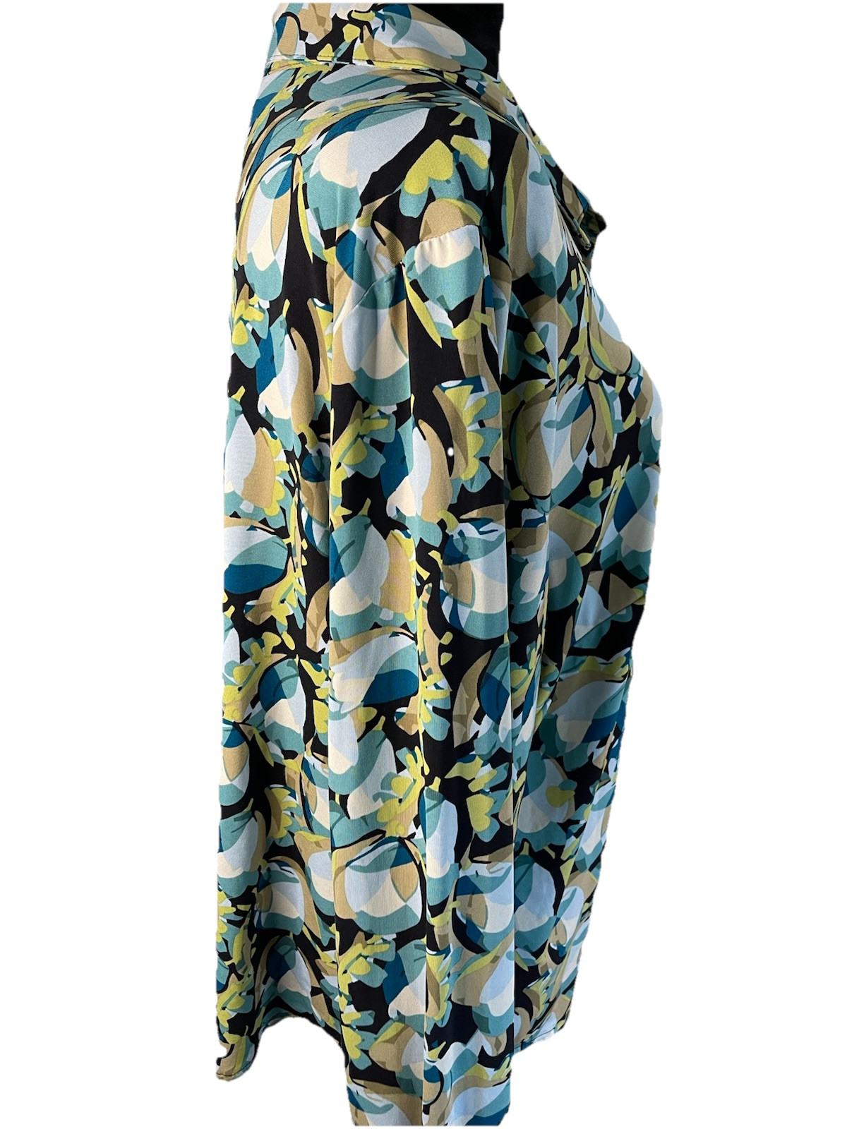Lane Bryant Button Up Blouse-polyester Spandex Size 14/16-Y2K-90s-blue Green