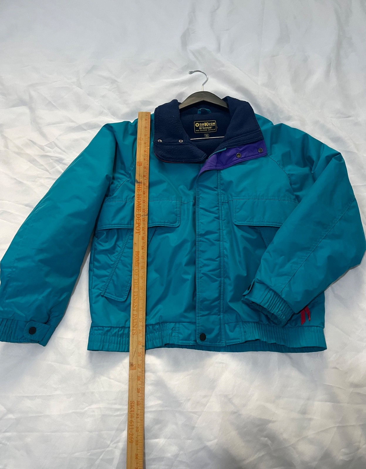 Vtg Osh Kosh Jacket Womens M Blue Fleece Lined Windbreaker Workwear 90s Y2K