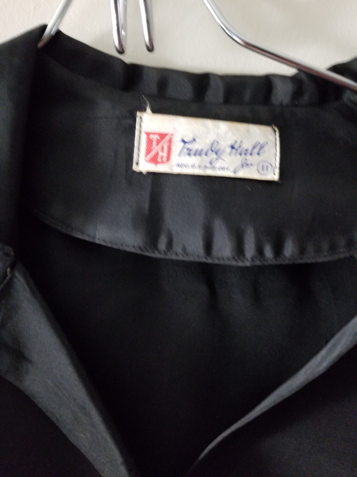 Rare Trudy Hall Jr 1940’s Black Dress With Belt Vintage – Size 11
