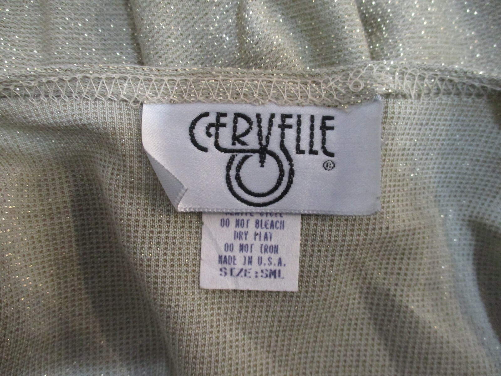 90’s Cervelle Sparkly Metallic Sweater Size Small Made in USA Light Gold