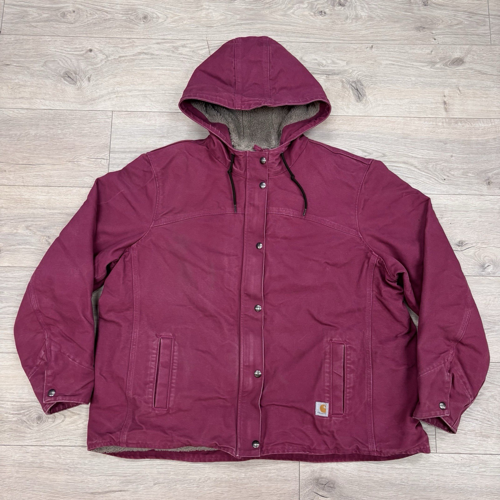 Pink/Purp VTG Y2K Carhartt Women’s Berkeley Hooded Sherpa Jacket, Size XXL (20)
