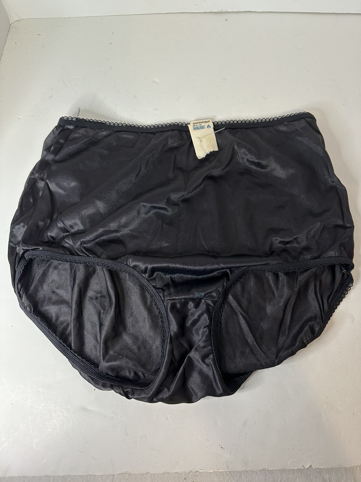 Vintage Panty Maidenform Sz 6 Bloomers black Lace Trim Style 40614 NOS wise buys