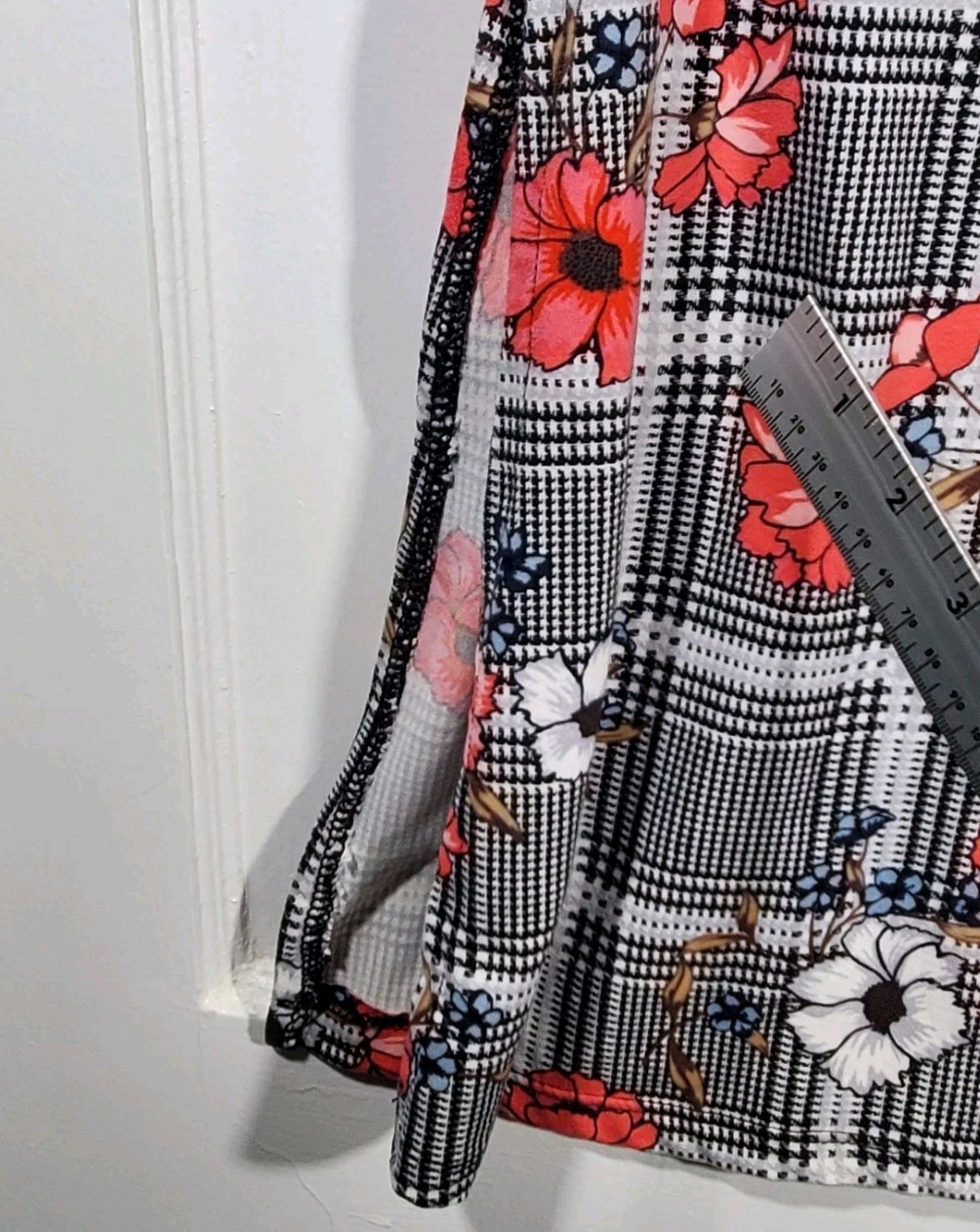 Vintage Y2K Hot Kiss Plaid Floral Wide Leg Pants High Waisted Flare Small