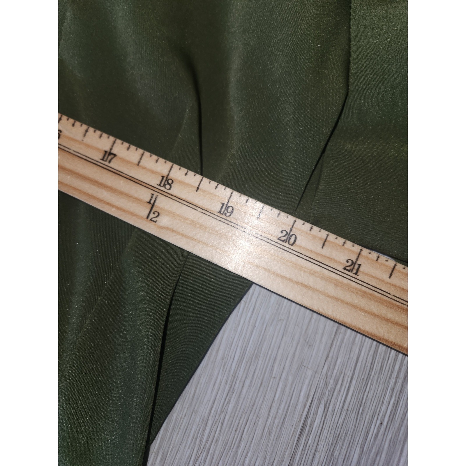 Hana Sung NEW Vintage Olive Green Wavy Trim Button Front Midi Dress Size 14