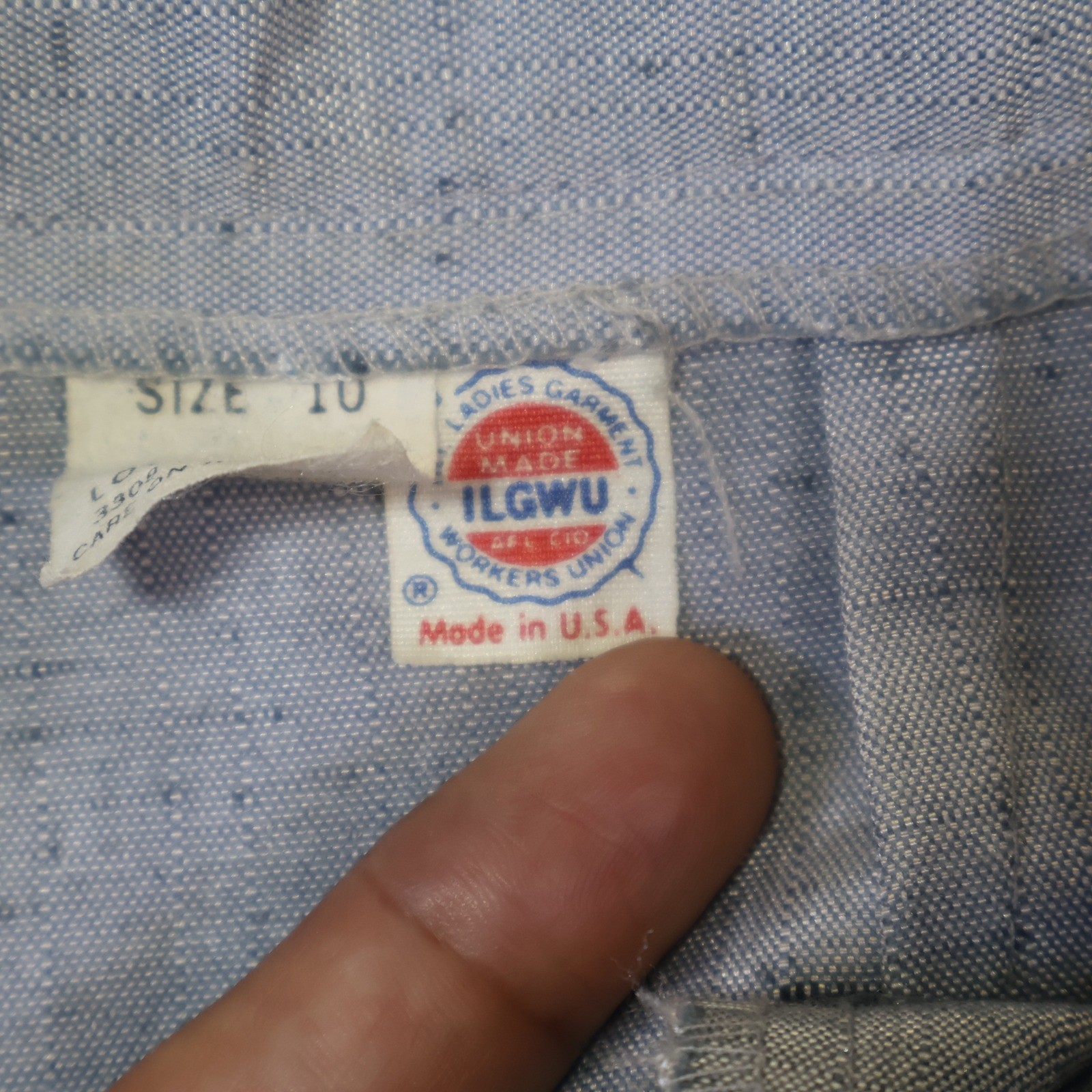 Vintage Sears Trousers Womens 10 Blue White Pleated High Waist ILGWU Made in USA