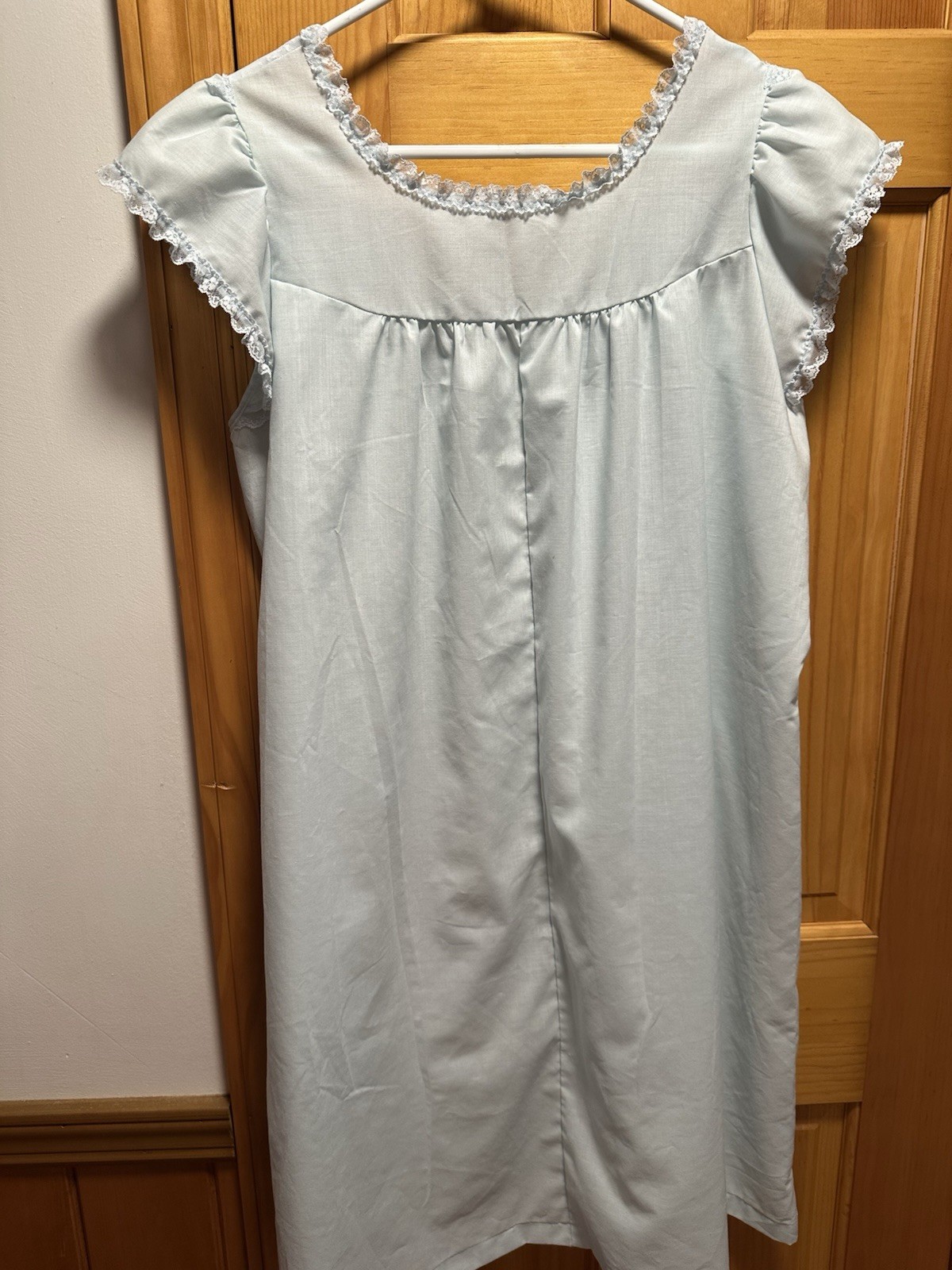 VTG Sears Perma-Prest Light Blue Nightgown Size 36/38 Mother’s Day Gramma Summer