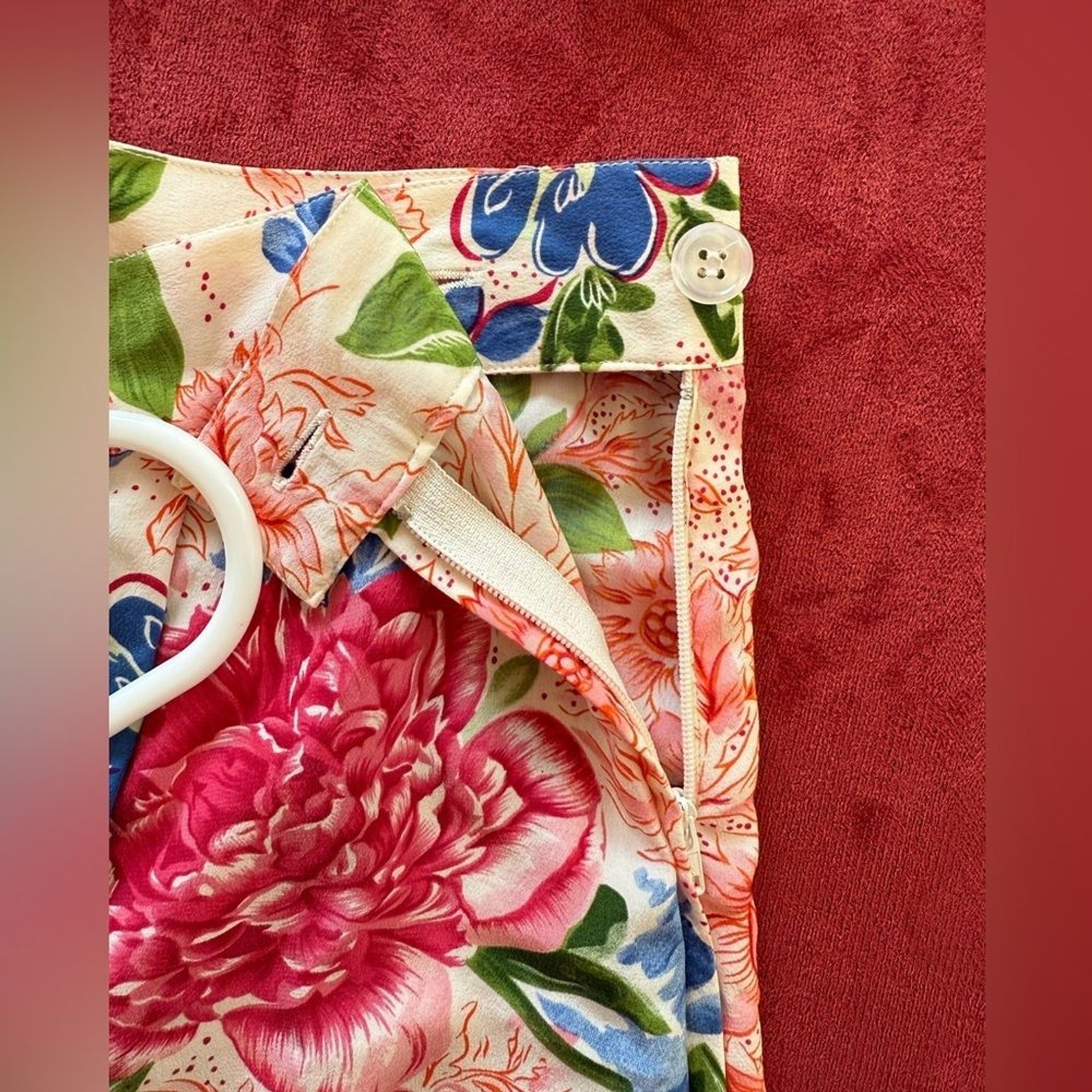 Brooks Brothers Vintage Silk Maxi Skirt. Pink and Blue Floral. A-line. Side zip