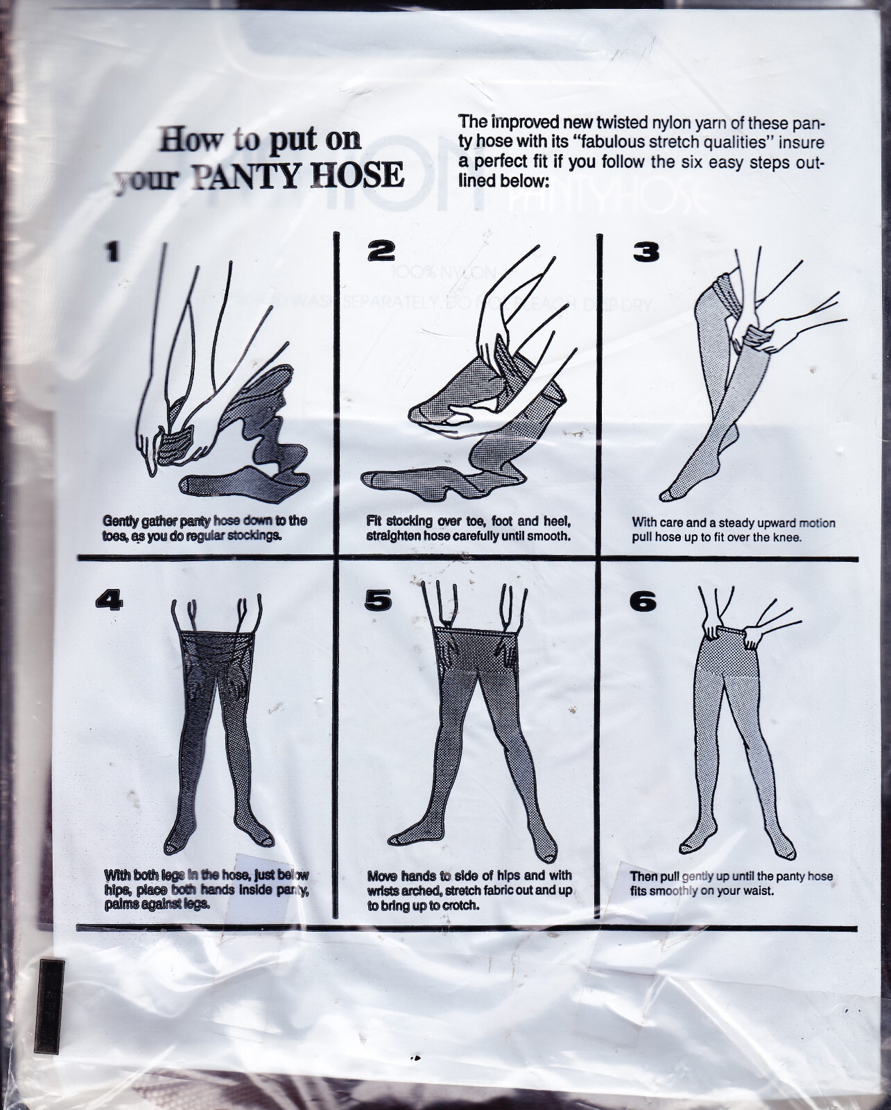 FASHION – Vintage Pantyhose and Package – Gorgeous Pattern – LOOK