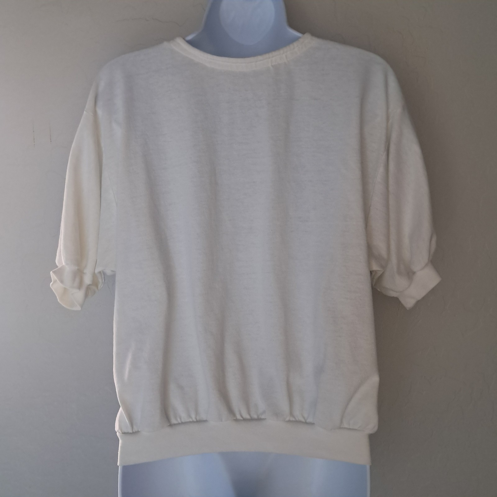 Vintage 1980s Pastel Textured Short Sleeve Relaxed Fit Shirt Women’s Large