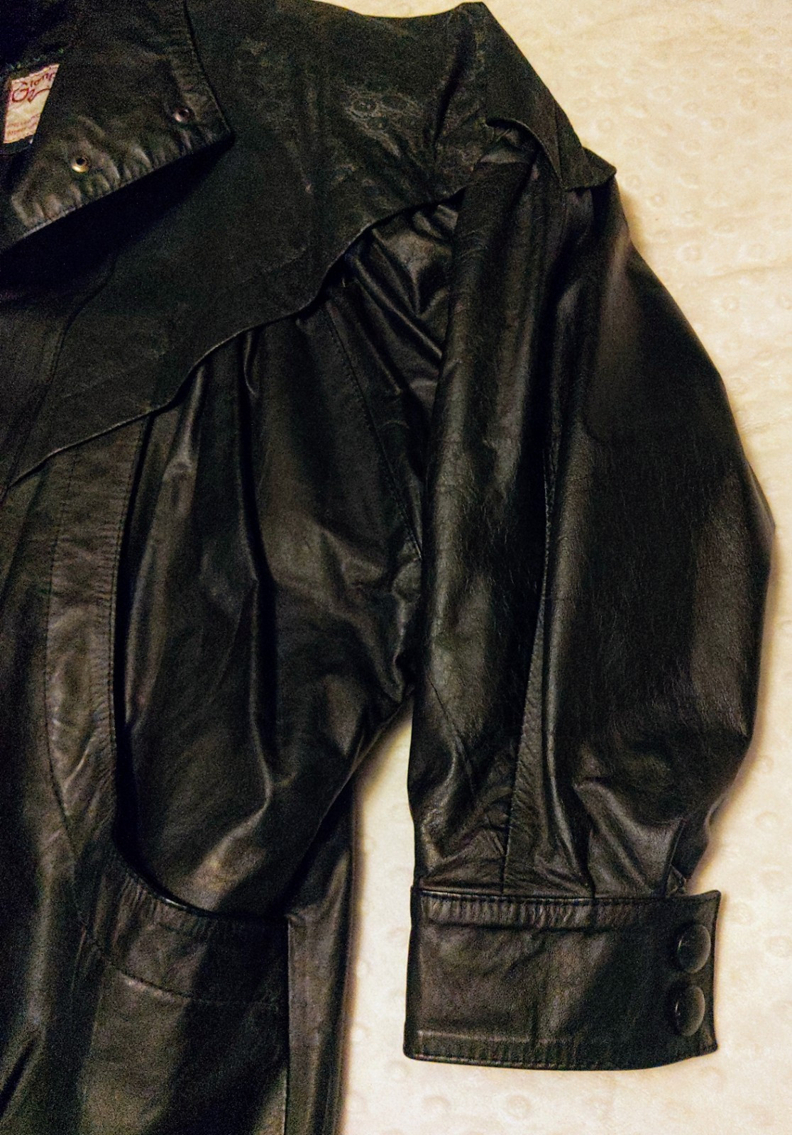 Glampier Womens Leather 80s Jacket Leopard Print Black Small Bomber Biker Rocker