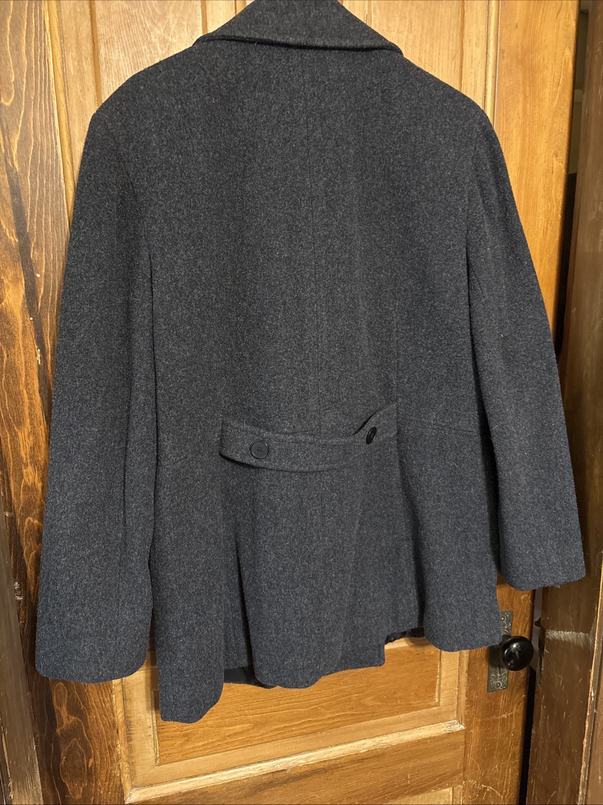 Nice Vintage Ash Black Double Button Down Jason Kole 100% Wool Woman’s Coat
