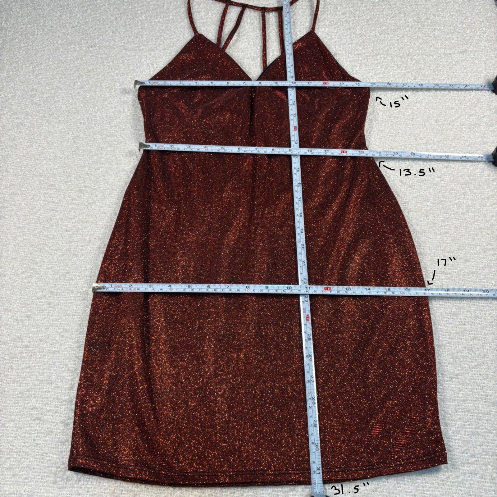 VTG Y2K charlotte russe red sparkle glitter mini dress 00s coquette party club