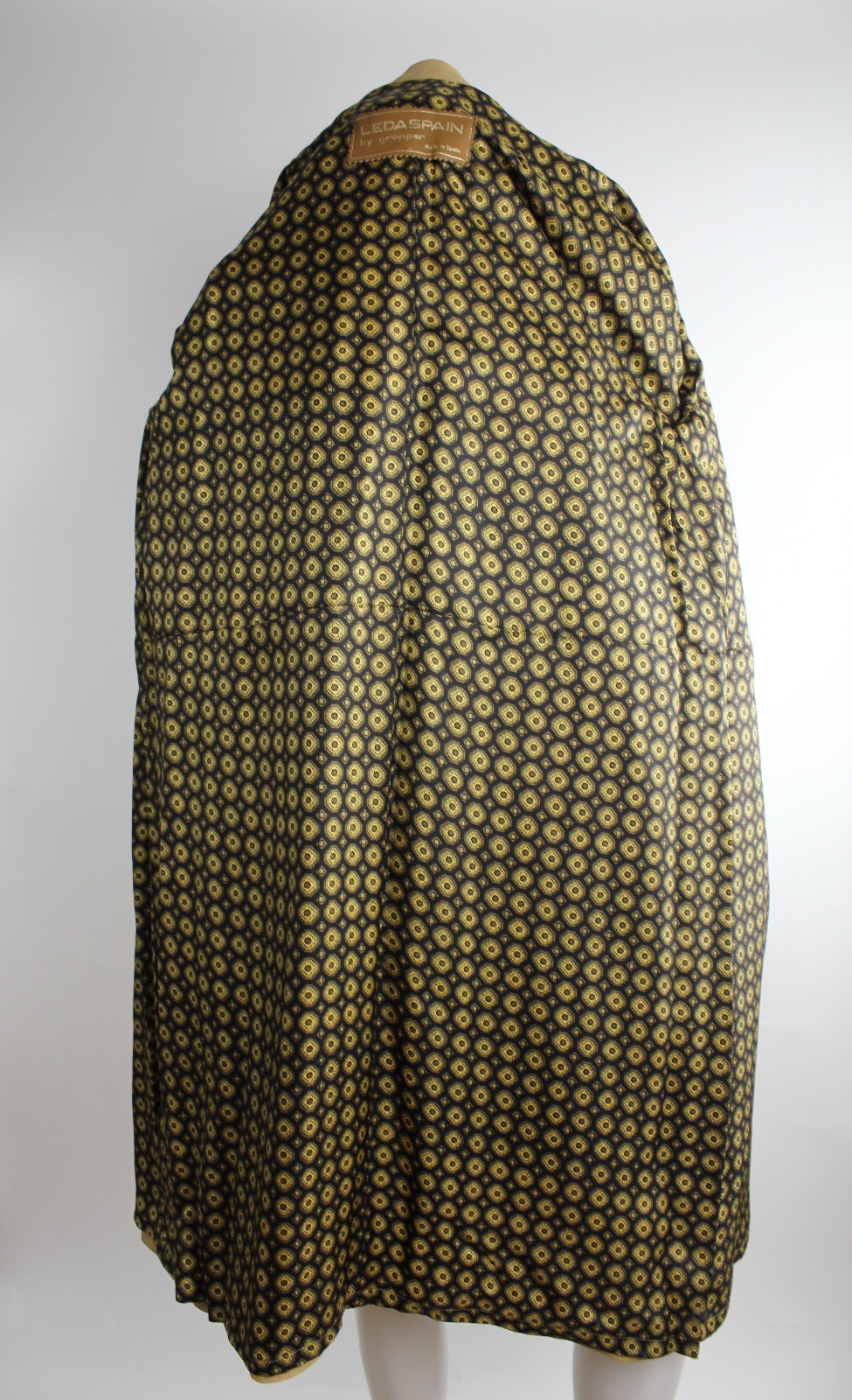 VTG 60s Ledaspain by Gropper Leather Coat Leather Overcoat Banded Collar Minimal