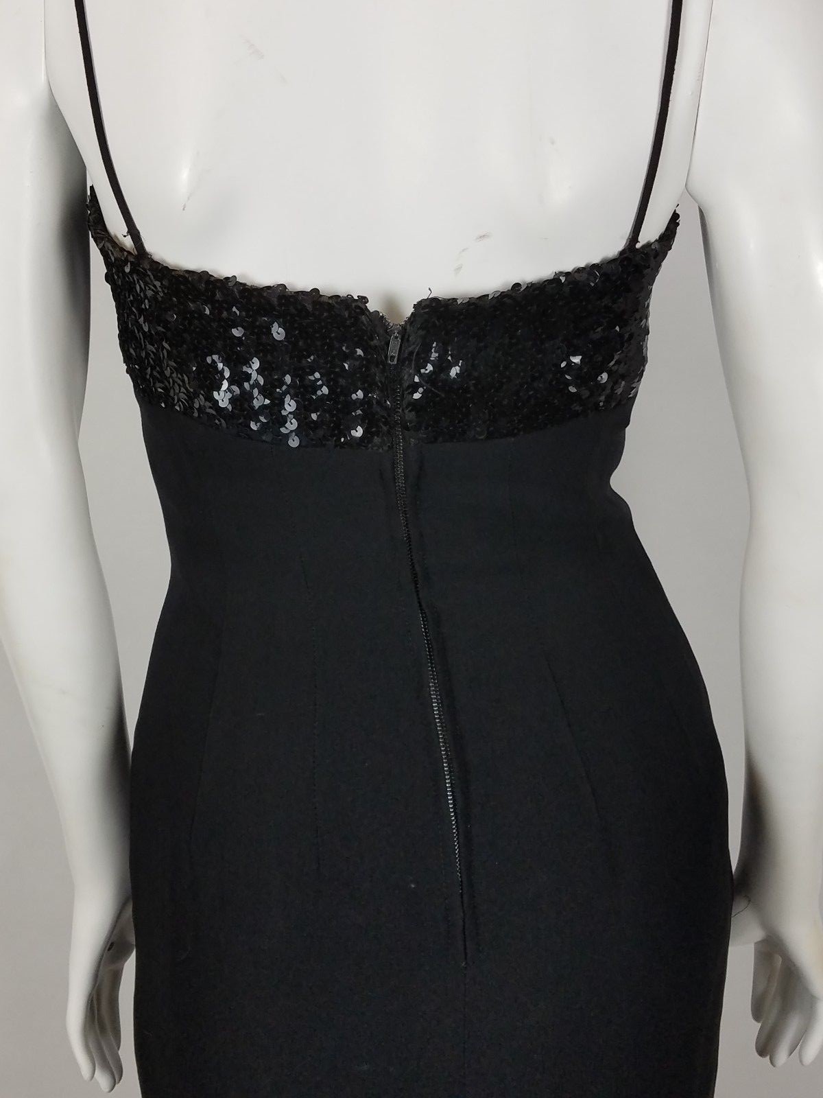 Vintage Jay Herbert Dress Size 12 Black Cocktail Party Dress Sweetheart Sequins