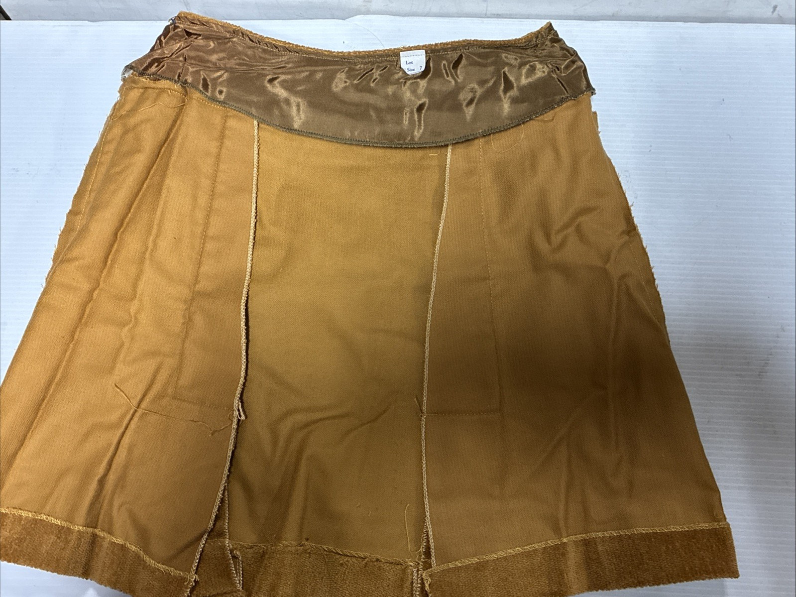 Vintage 50s Juniors by Vassar Brown Mini Skirt Cotton Size 7 – NWT