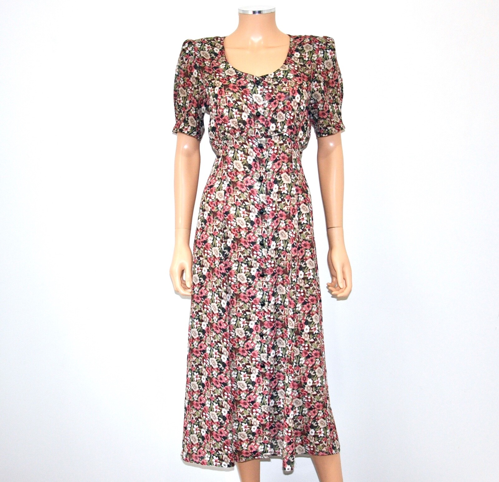 VTG 80’S Floral Midi Shirtdress Reformation Style Dress By Choice California