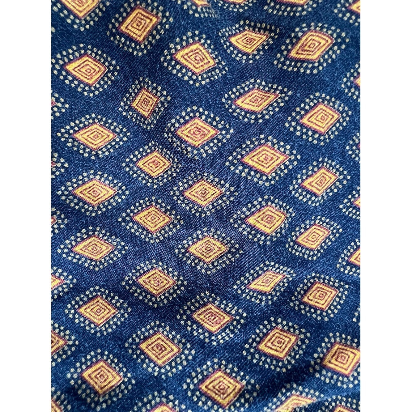 Suburbans Vintage Midi Skirt Womens 14 Navy Orange Diamond Rayon Pockets Boho