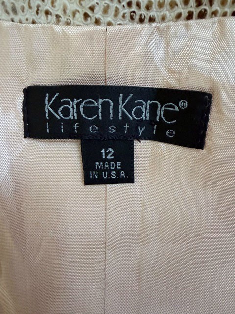 Karen Kane VTG 90s New Tags Python Snake Pattern Leather Button Vest 12 orig$212