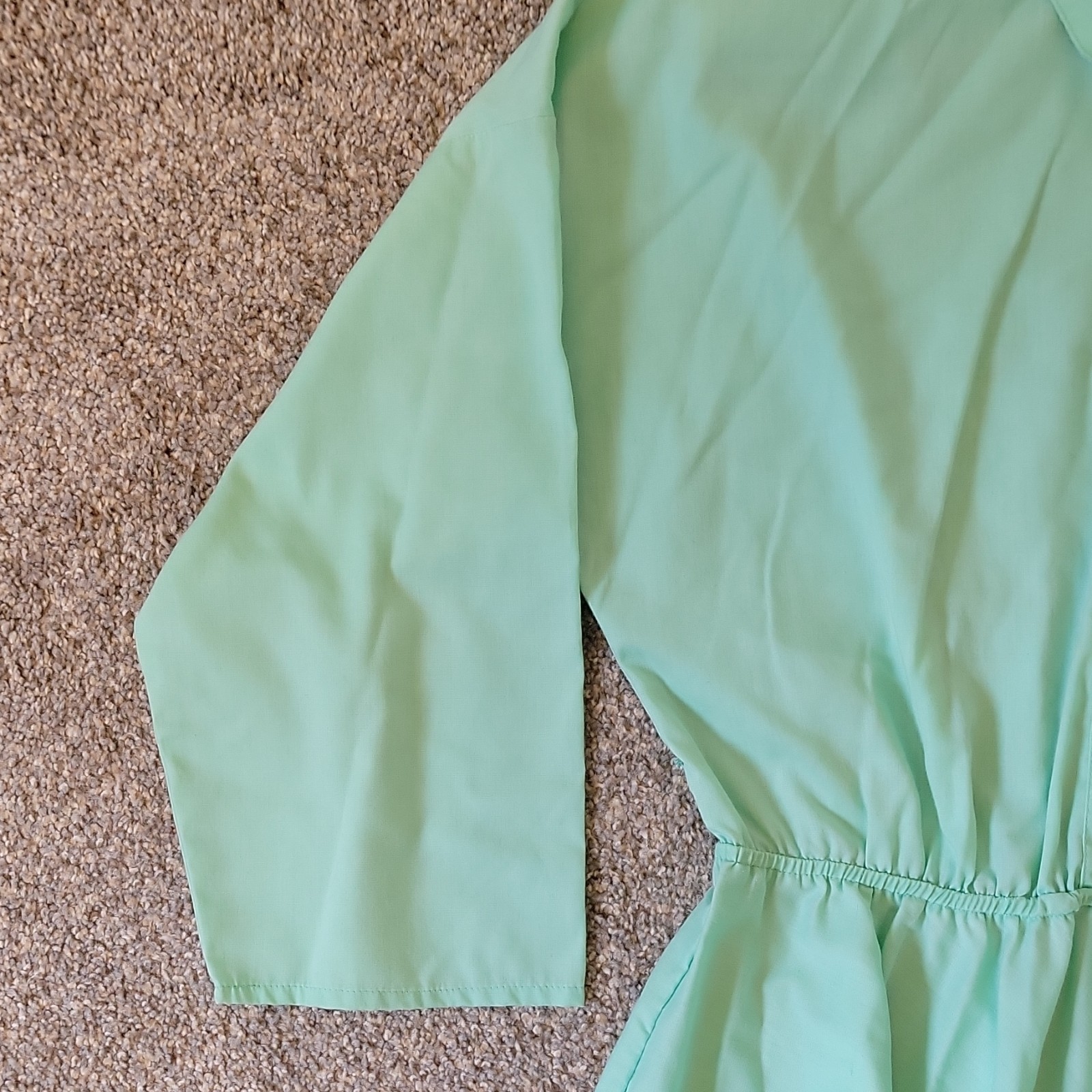 The American Shirt Dress 1980s Green Shirt Dress Size 11/12 Vintage Made in USA