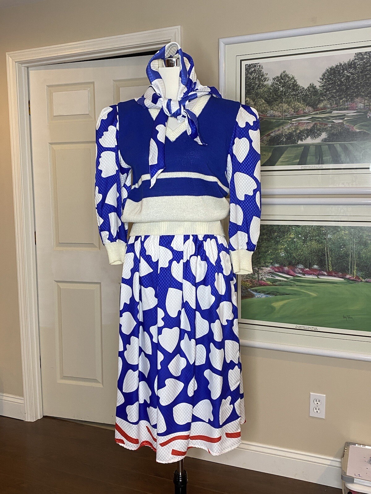 Vintage Jaymee Papell 3 piece Skirt, Sweater, Scarf