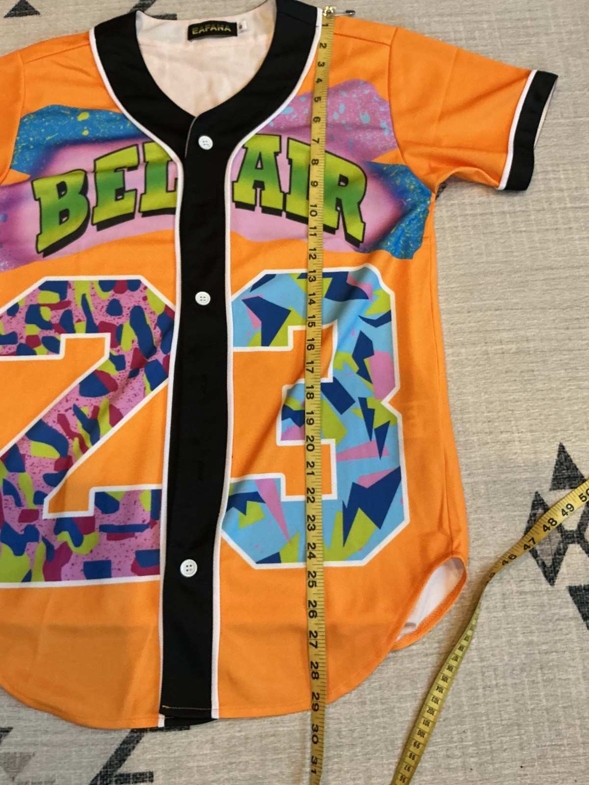 80s 90s Women Hip Hop Costume Baseball Jersey Shirt BELAIR SZ XS