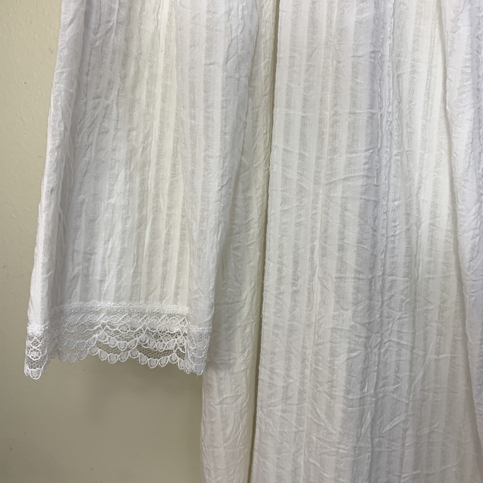 Vintage Willow Creek White Lace Dress Gown Robe Large Cottagecore Prairie Ruffle