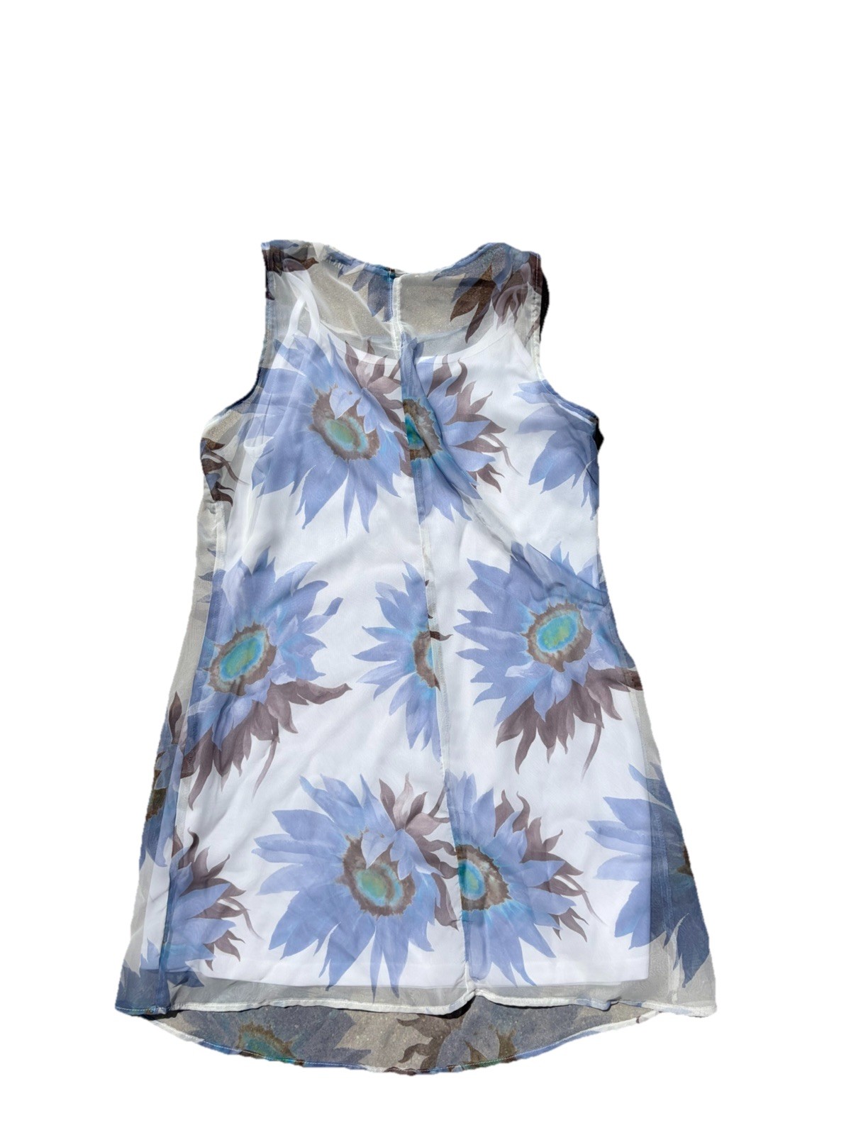 HANA 90s Blue Floral Mini Dress Size Small* Y2K Made in USA