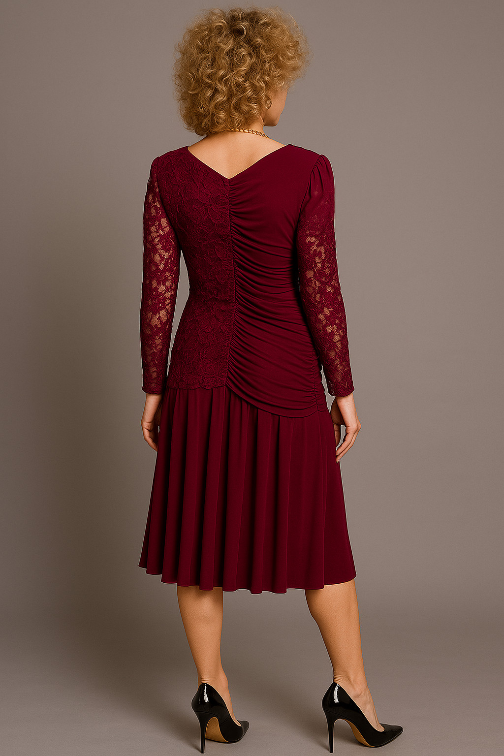 Vintage Filigree Ltd Maroon Red Cocktail Dress Size Large