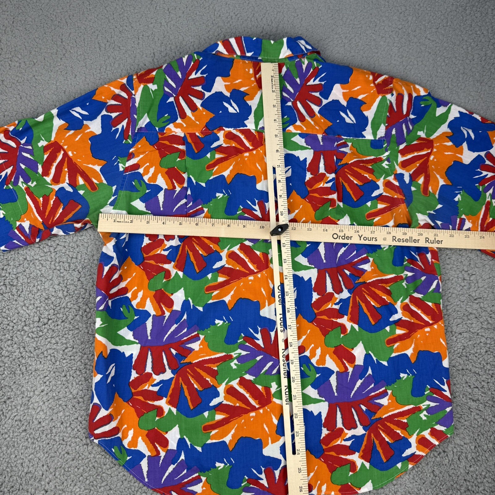 Carriage Court Sport Hawaiian Shirt Womens Large Top Palm Leaf Beach Vintage 80s
