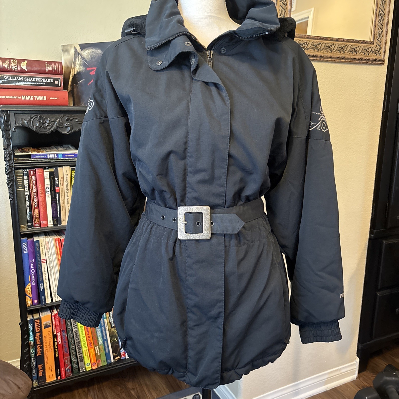 Vintage 80s ROFFE Hoodie Navy /Embroidered Plus Extra Ski Jacket Size 10 WOMENS